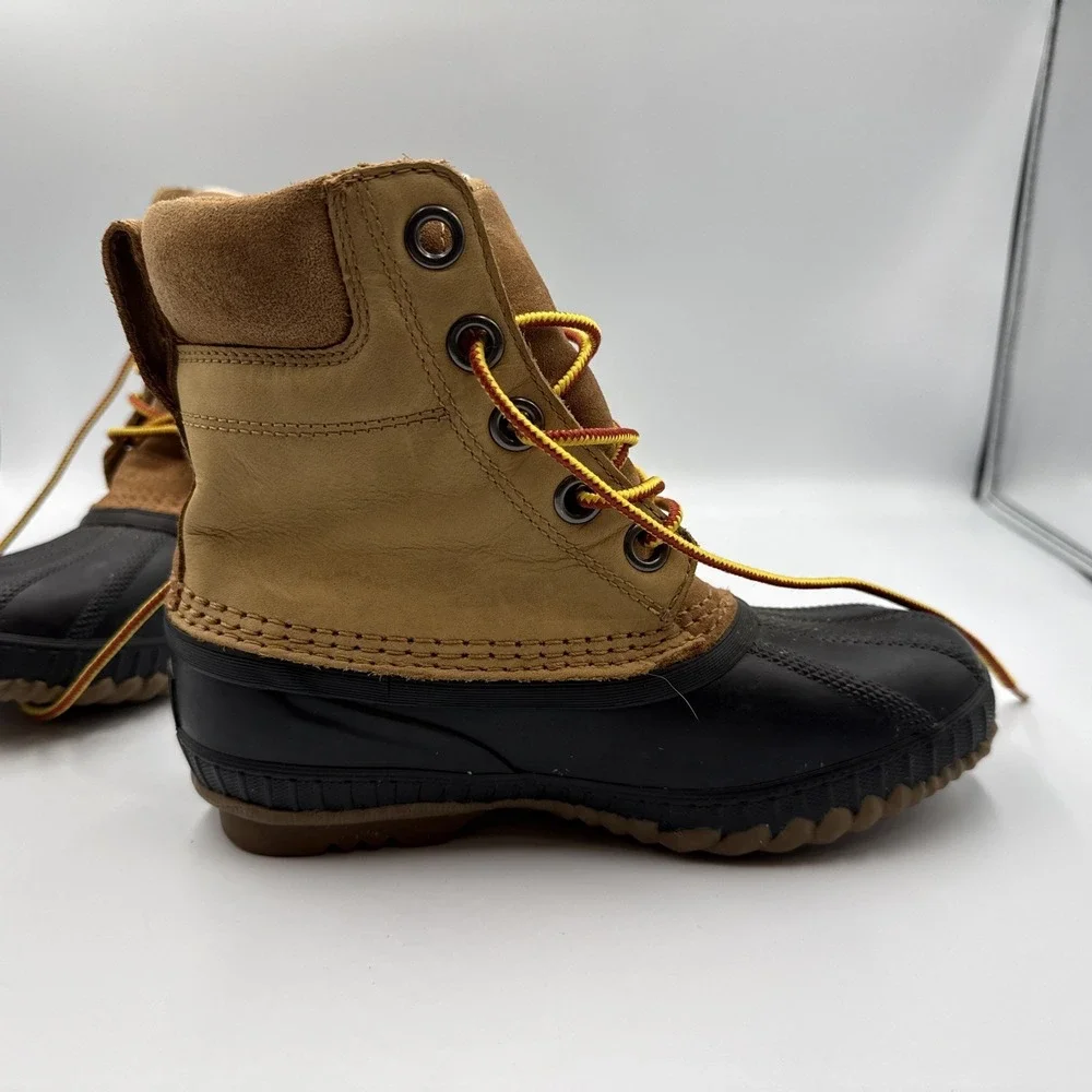 Sorel Waterproof Handmade Leather Duck  Lace-Up Rubber  unisex kids boots Size 2